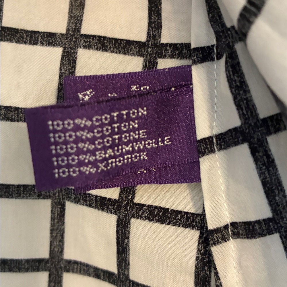 Ralph Lauren Purple Label Navy(?) & White Grid Button-Up Shirt - 8 - Picture 3 of 4